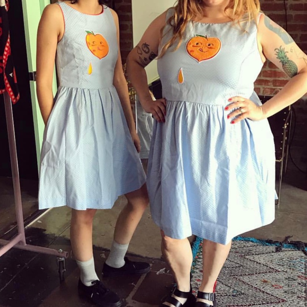 Tuesday Bassen Just Peachy pinafore dress